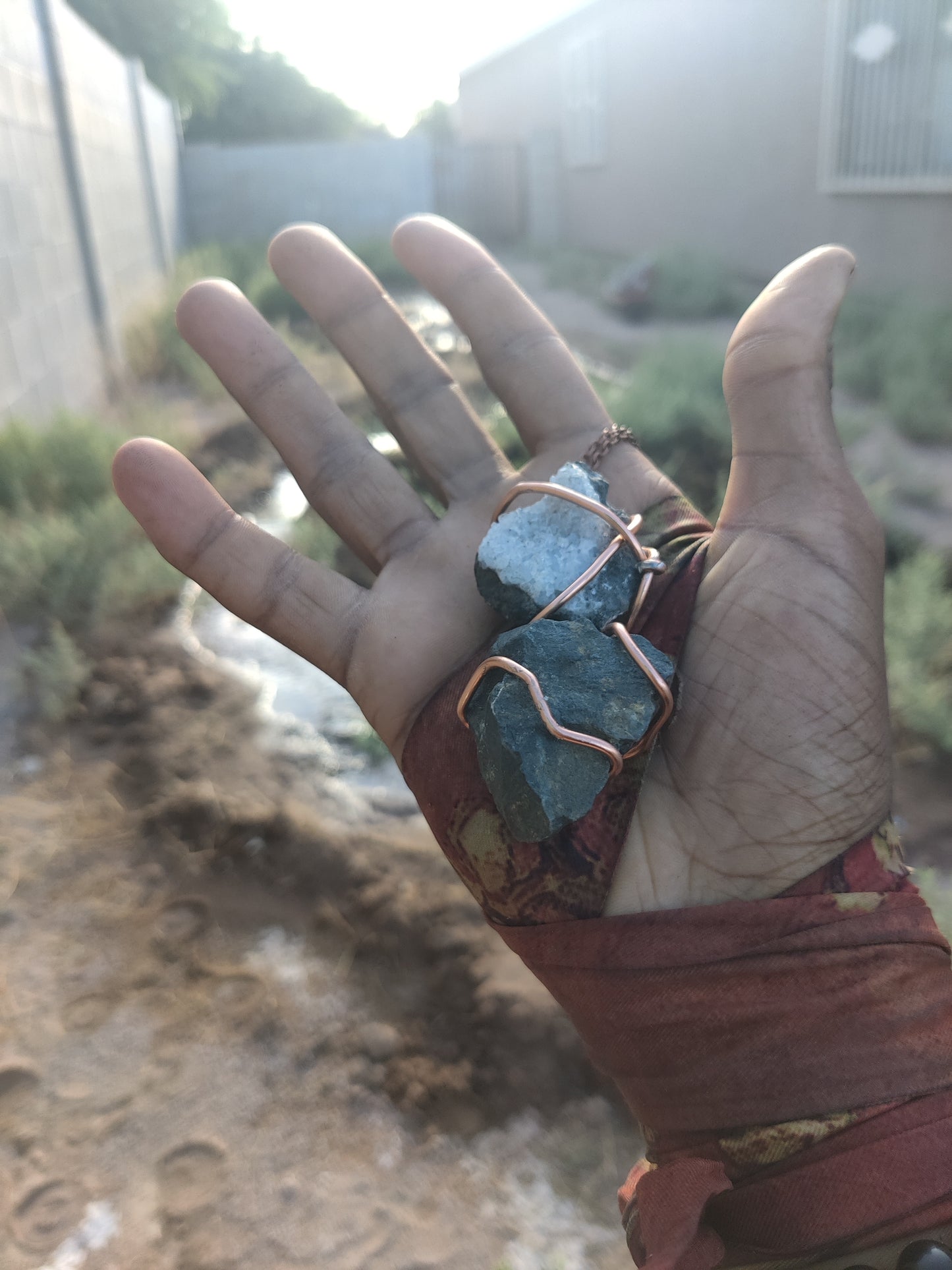 SILVER CRYSTAL GEODE + SHUNGITE