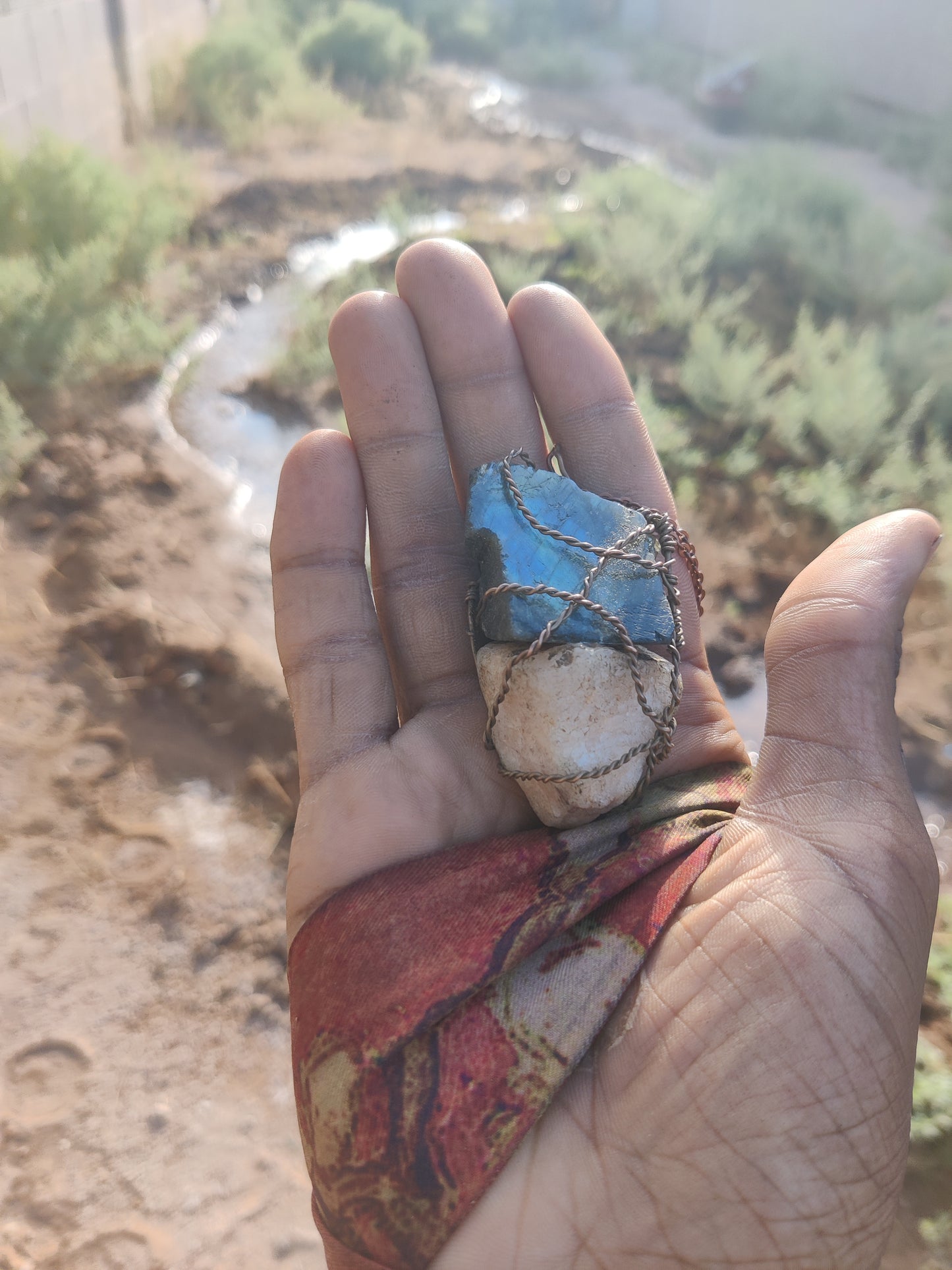 LABRADORITE + ARIZONA QUARTZ